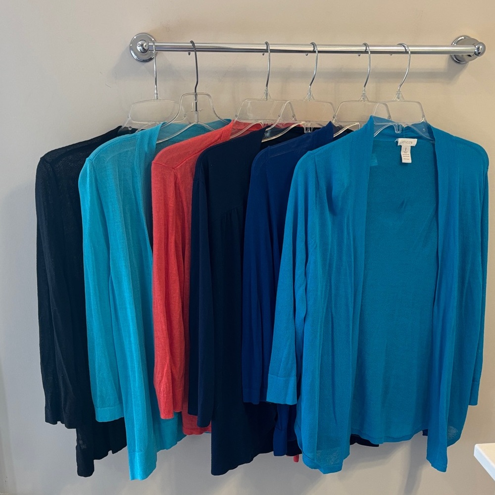 Chico’s Bundle of 6 Lightweight Open-Front Cardigan Sweaters